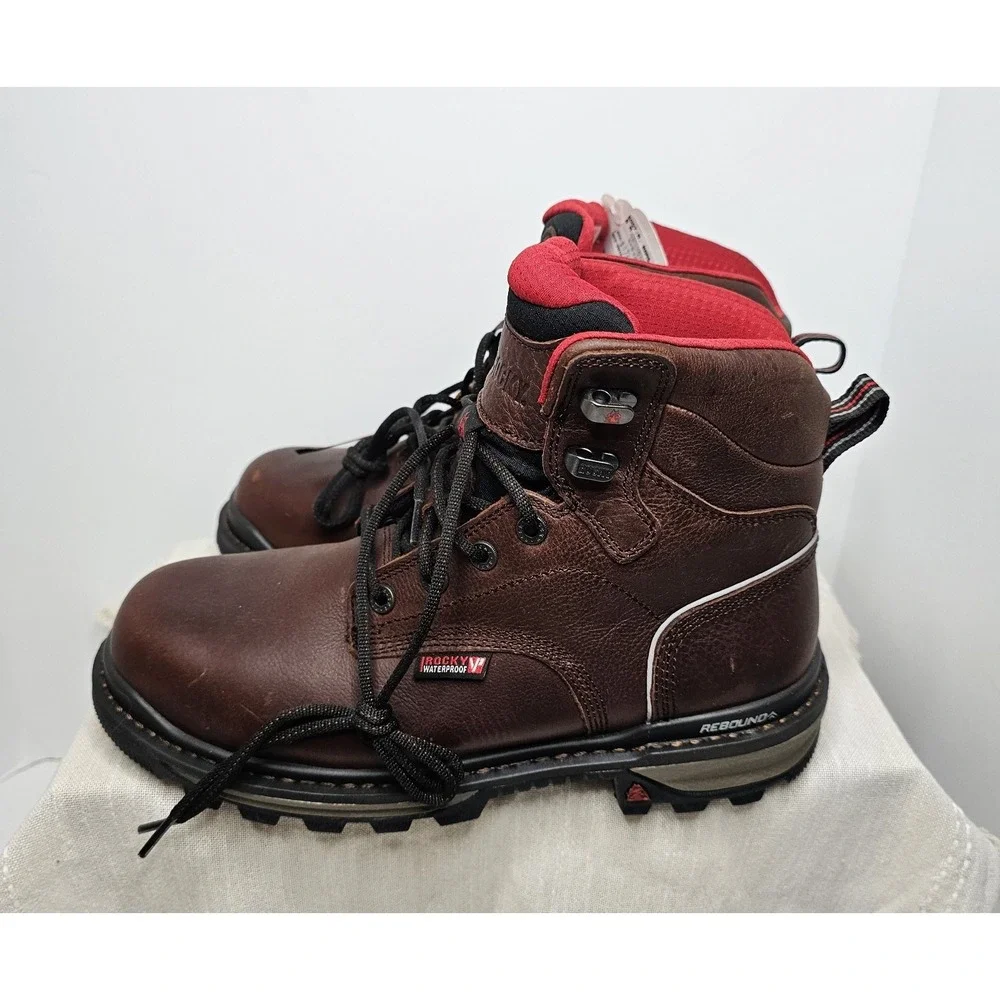 Rocky Men's Rams Horn Brown Lace Up Work Boot 8M